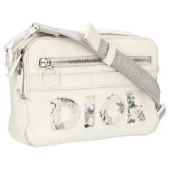 DIOR Safari x Daniel Arsham Leather Shoulder Bag White - Picture 1 of 5